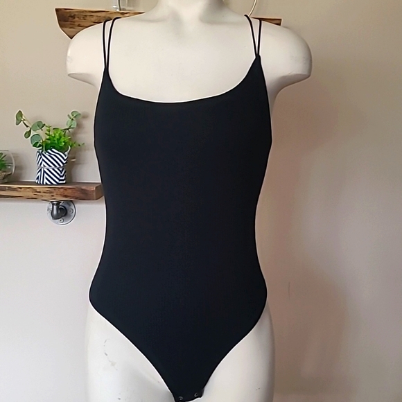 Garage Tops - Petite Small Bodysuit with Strappy Back